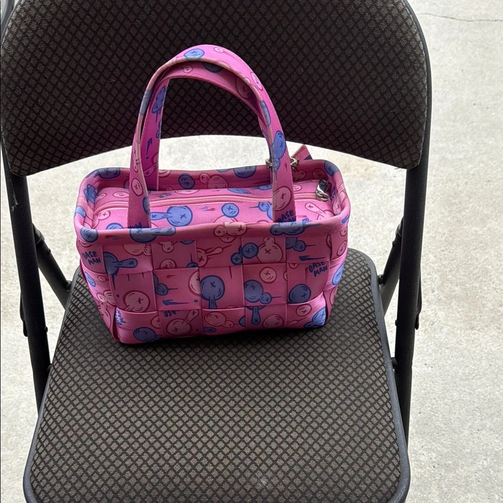 Harveys Pink and Blue Tote Bag with Geometric Design - Picture 2 of 7